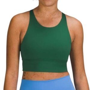 Lululemon Free to Be High-Neck Longline Bra Wild A/B Cup-Everglade Green